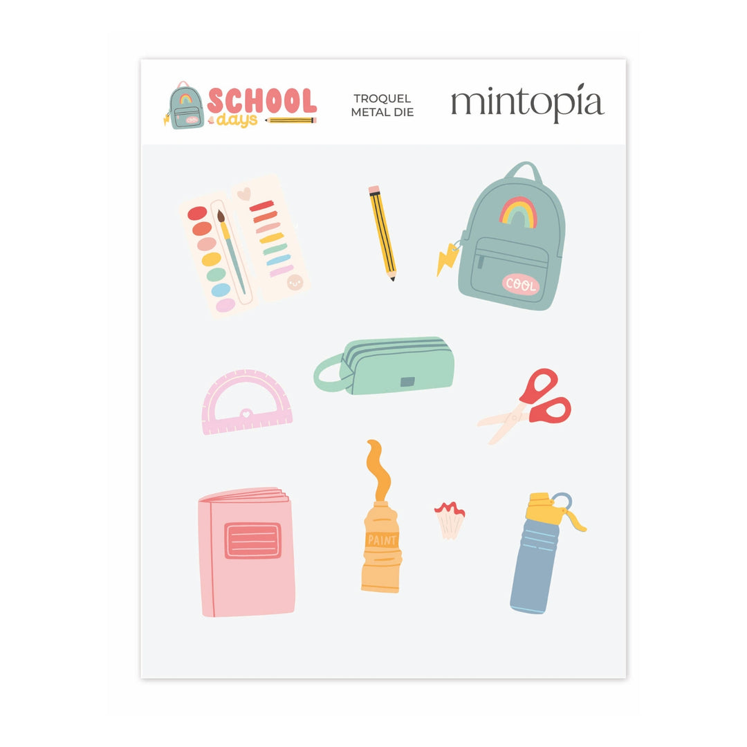 Troquel Ilustraciones School Days Mintopía