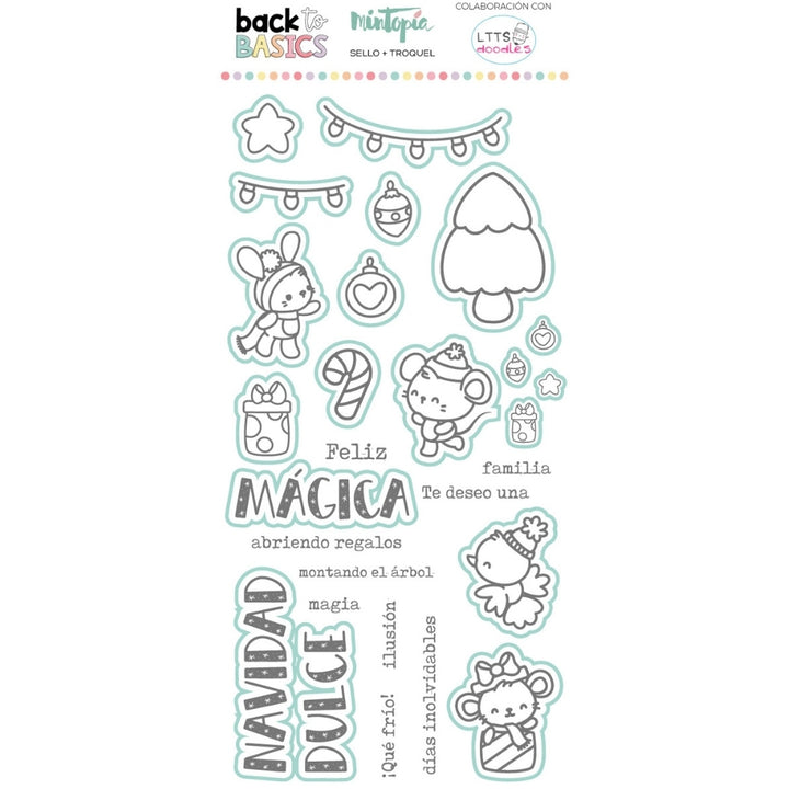 Sello y troquel coordinado Dulce Navidad by Ltts Doodles Back to Basics de Mintopía