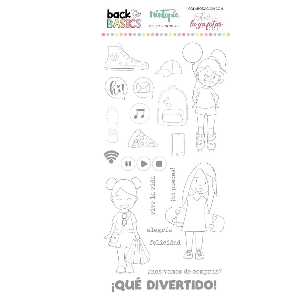 Sello Cosas de chicas Back to Basics by Andrea la Gafotas
