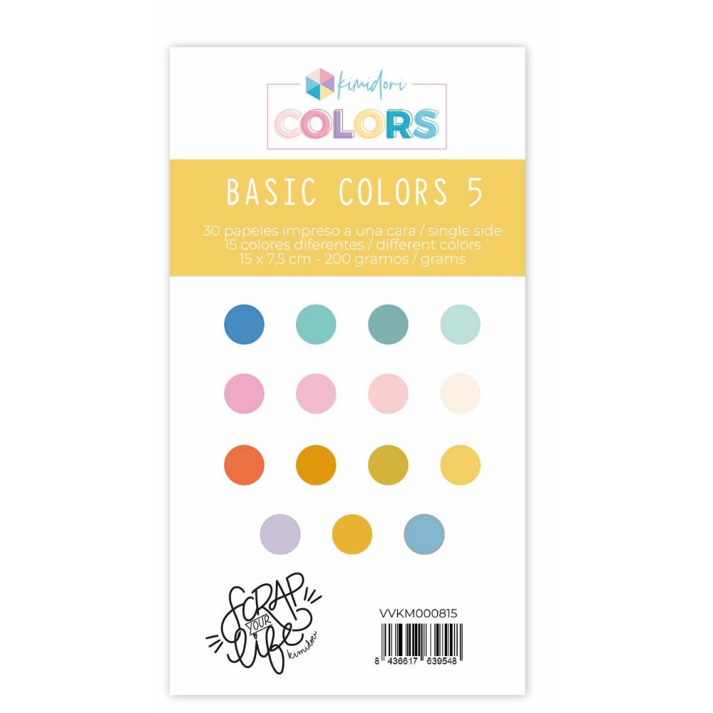 Mini pad de papeles para troquelar Basic Colors 5