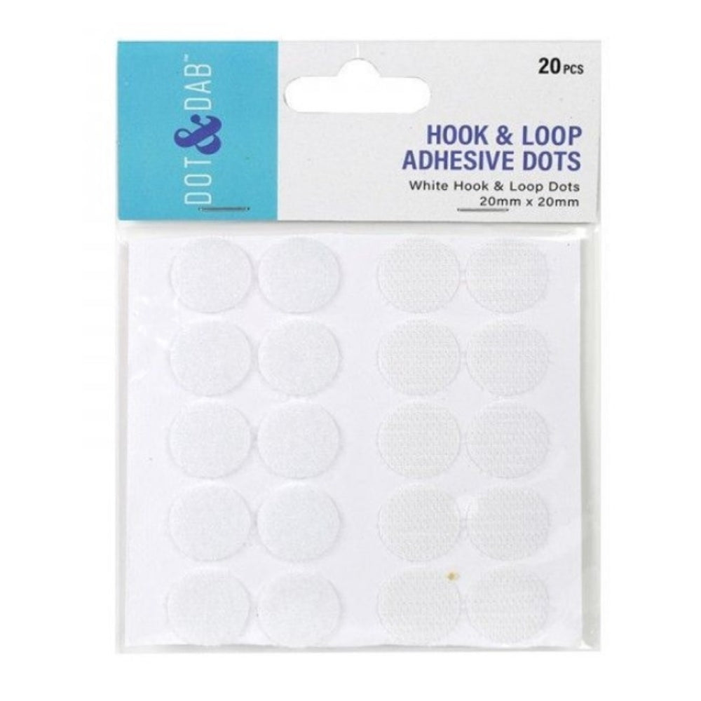 Dot & Dab Cierres de velcro autoadhesivos 20 mm x 20 pcs