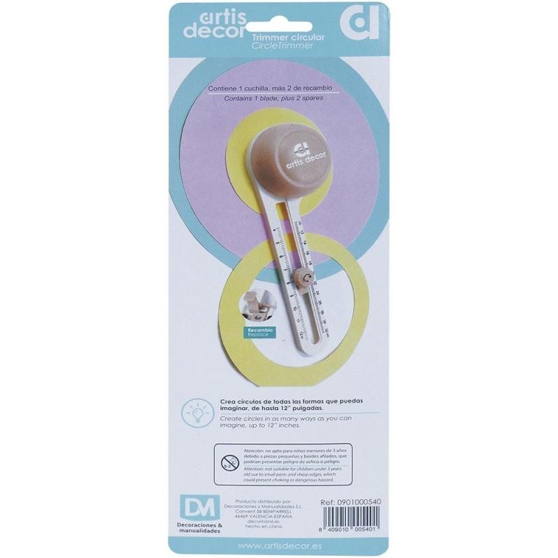 Cortador de círculos Artis Decor con 3 cuchillas de repuesto