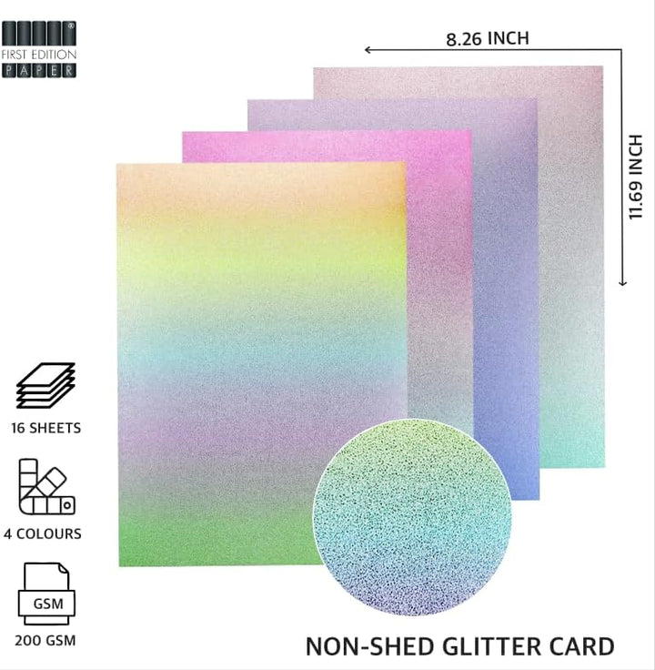 First Edition Pad Premium A4 Glittered Paper Pastel Ombre