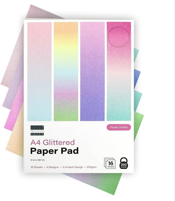 First Edition Pad Premium A4 Glittered Paper Pastel Ombre