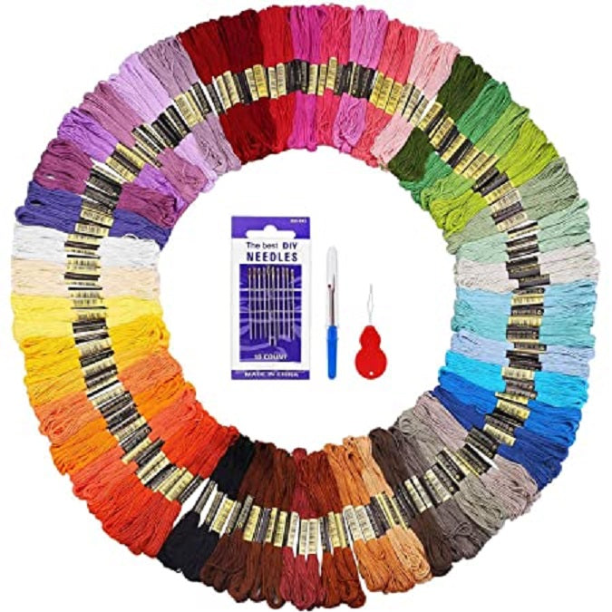 Mega Value Set hilos y herramientas 144 pcs Spiin Embroidery Floss