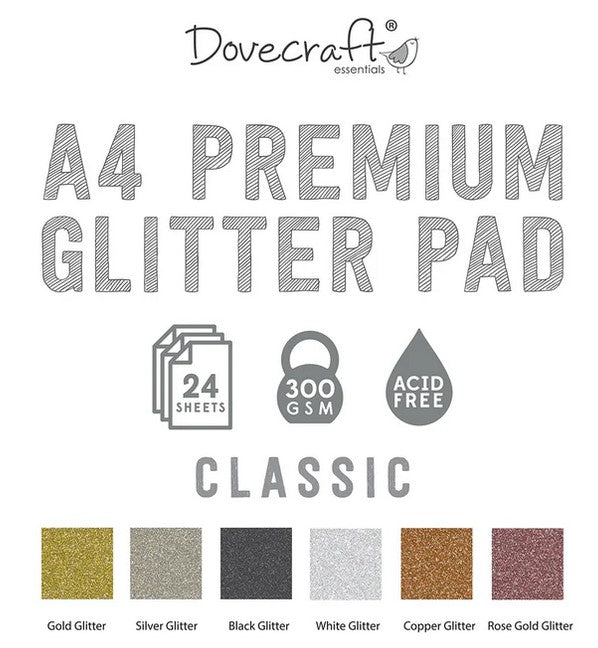 SUPER OFERTA Pad de cartulinas Premium con glitter A4 Classic 24 hojas