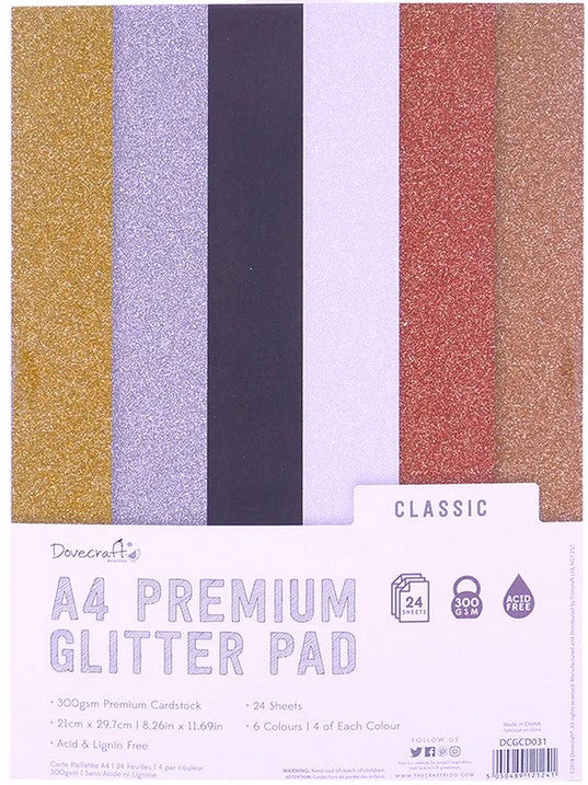 SUPER OFERTA Pad de cartulinas Premium con glitter A4 Classic 24 hojas