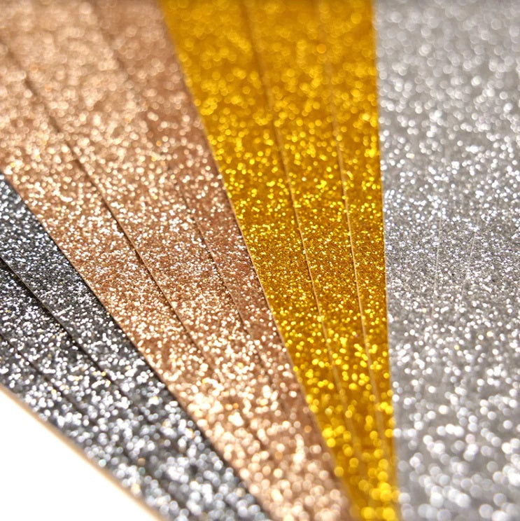 Pad de cartulinas adhesivas con glitter A5 Metallics 12 hojas