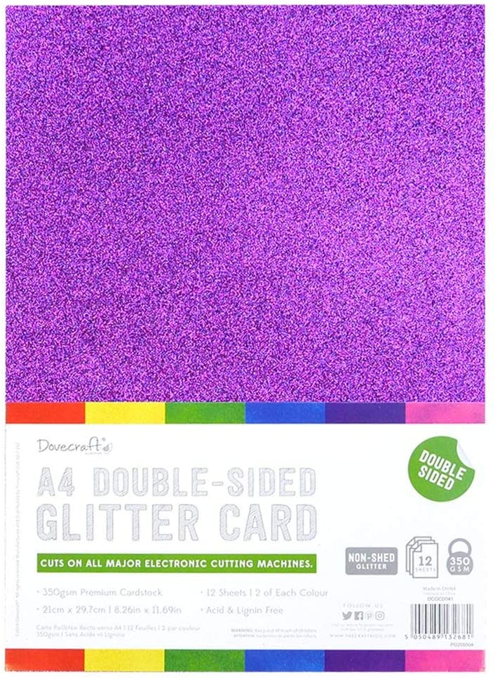 Pad de cartulinas adhesivas con glitter A5 Rainbow Bright 12 hojas