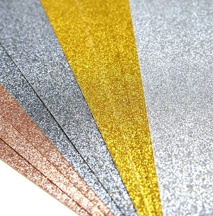 Pad de cartulinas con glitter 12x12" Metallic pack 12 hojas doble cara