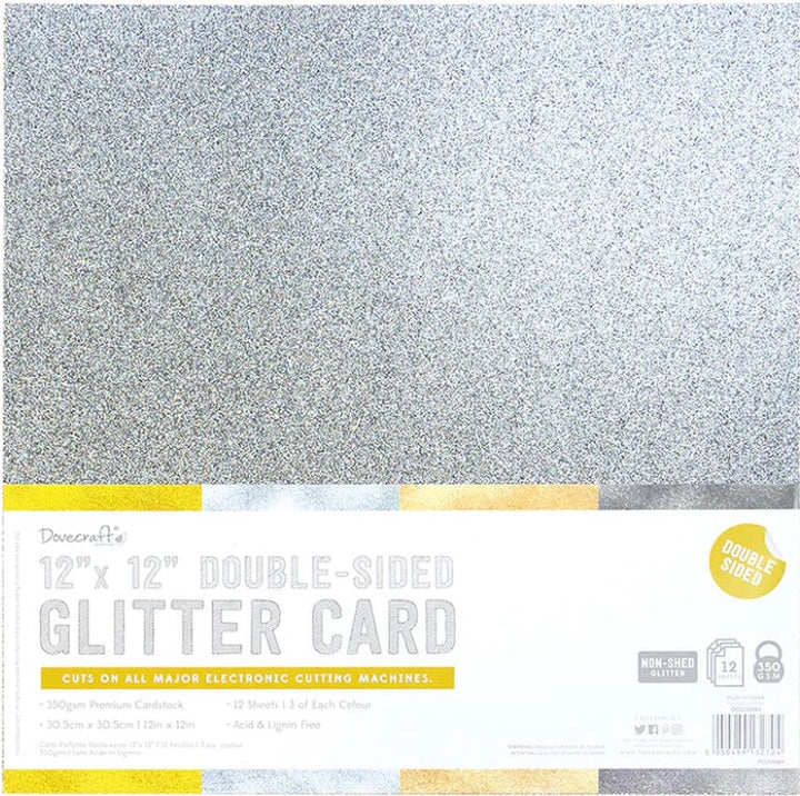 Pad de cartulinas con glitter 12x12" Metallic pack 12 hojas doble cara
