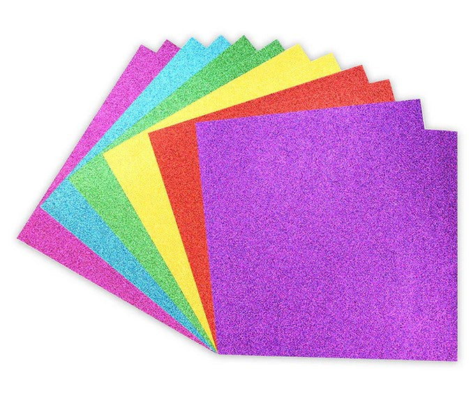 Pad de cartulinas con glitter 12x12" Rainbow pack 12 hojas doble cara
