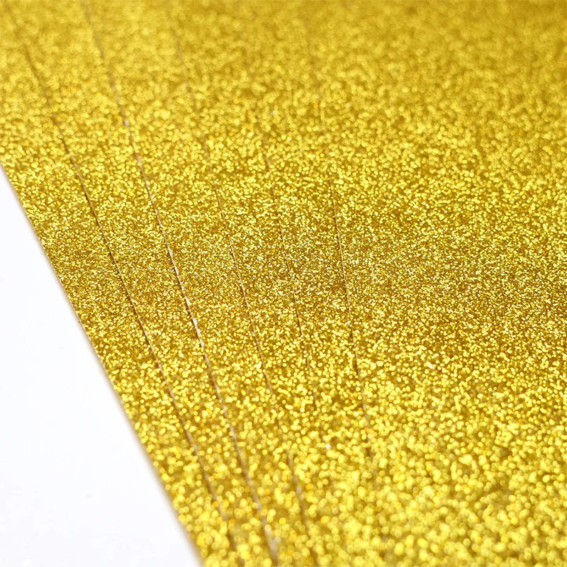 Pad de cartulinas con glitter A4 Gold 6 hojas doble cara