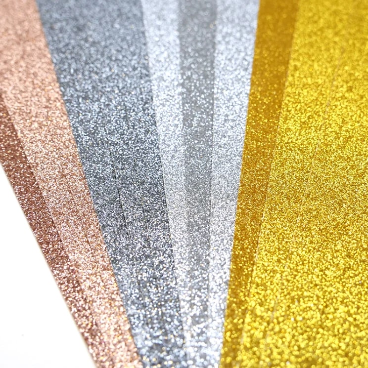 Pad de cartulinas con glitter A4 Metallic pack 12 hojas doble cara