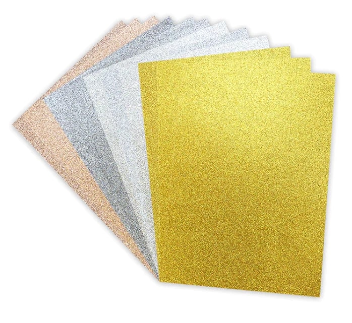 Pad de cartulinas con glitter A4 Metallic pack 12 hojas doble cara