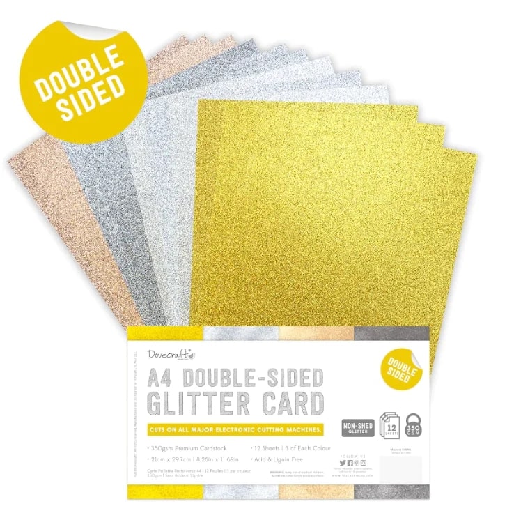 Pad de cartulinas con glitter A4 Metallic pack 12 hojas doble cara