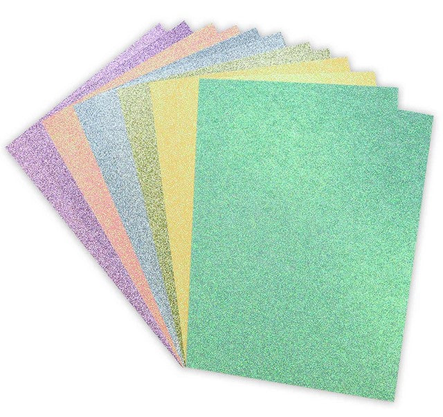 Pad de cartulinas con glitter A4 Pastel pack 12 hojas doble cara