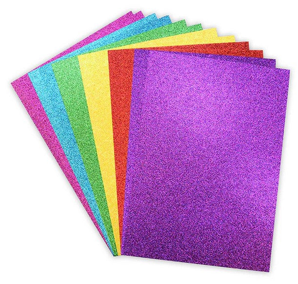 Pad de cartulinas con glitter A4 Rainbow pack 12 hojas doble cara