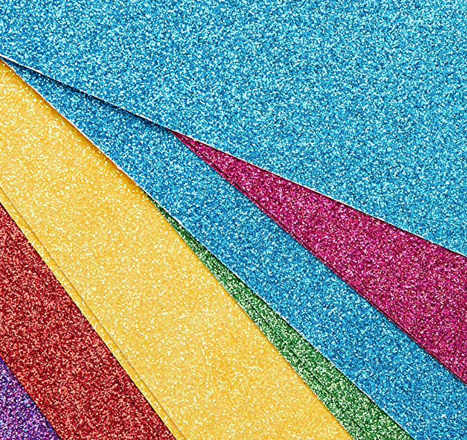 Pad de cartulinas con glitter A4 Rainbow pack 12 hojas doble cara