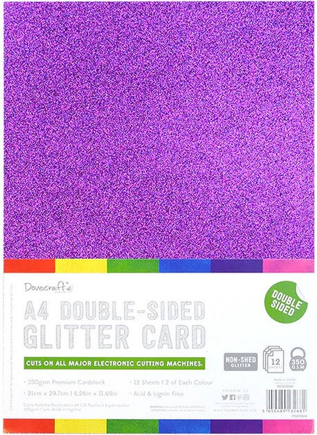 Pad de cartulinas con glitter A4 Rainbow pack 12 hojas doble cara