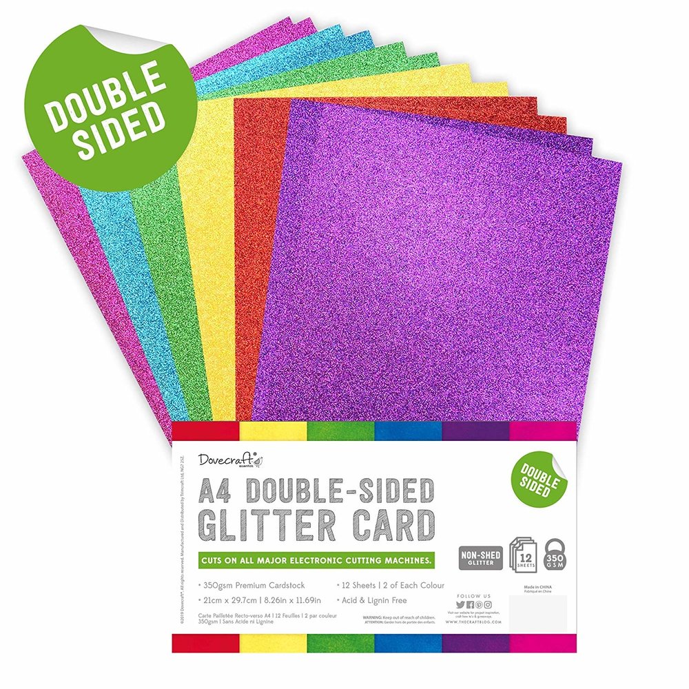 Pad de cartulinas con glitter A4 Rainbow pack 12 hojas doble cara
