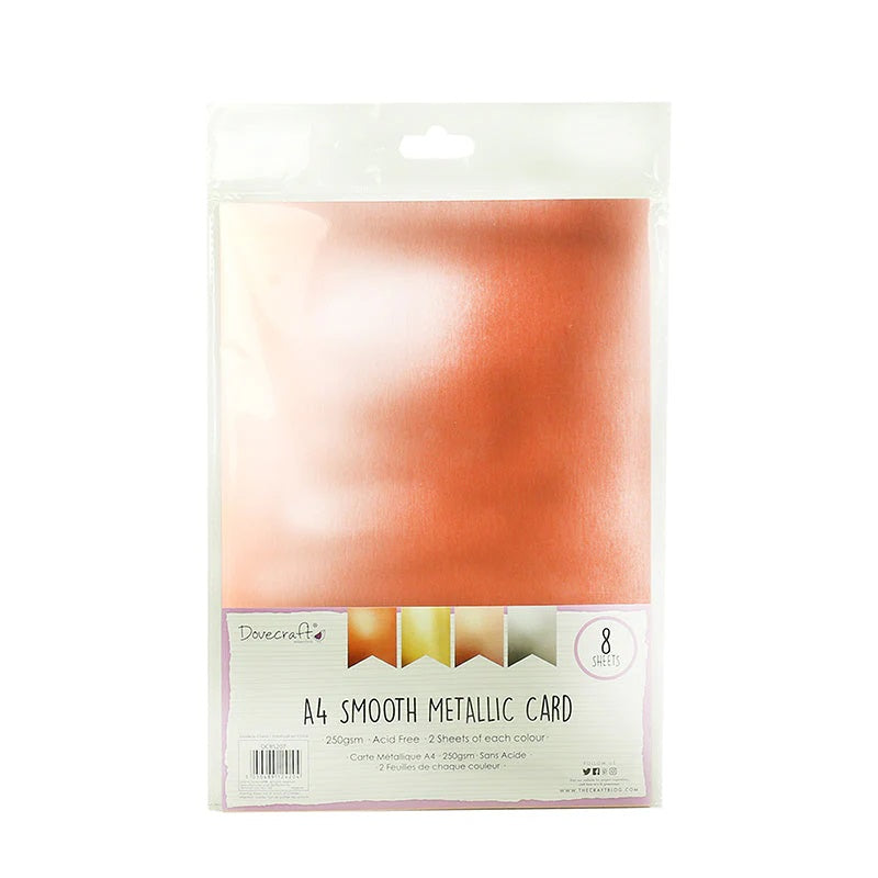 Pad de cartulinas metalizadas lisas A4 4 colores 8 hojas