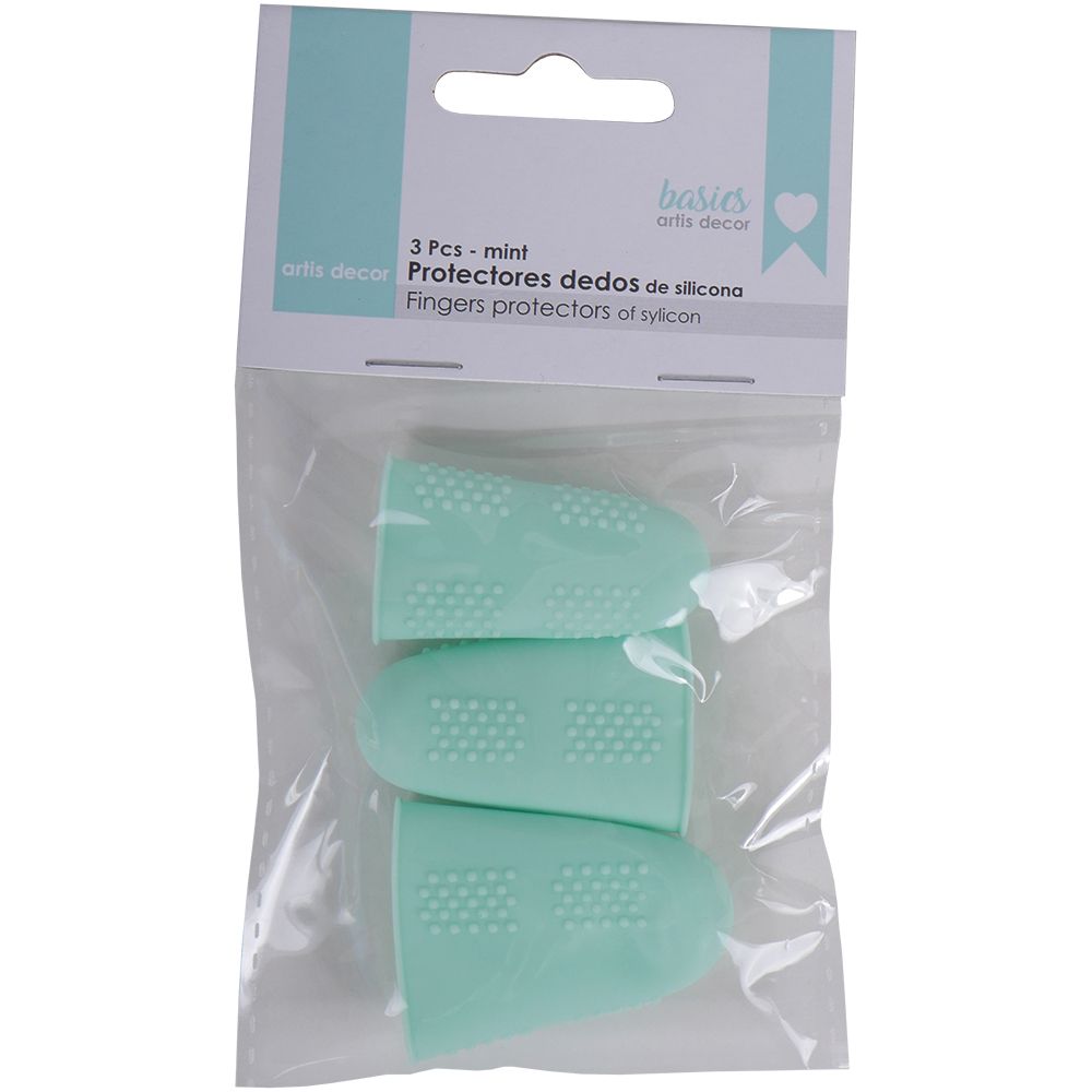 Protectores para dedos de silicona Mint Artis Decor 3 pcs