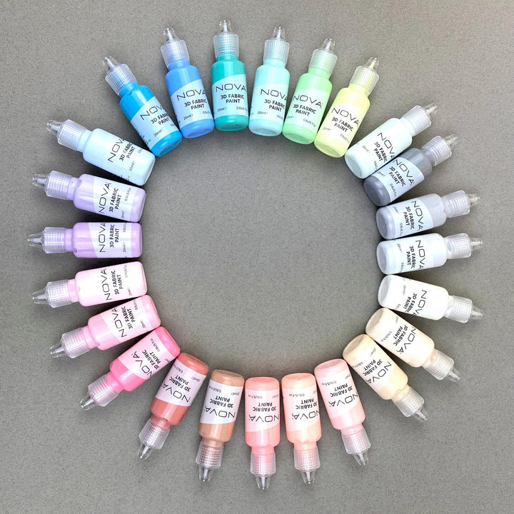 Set de pinturas 3D dimensionales Nova 24 colores pastel