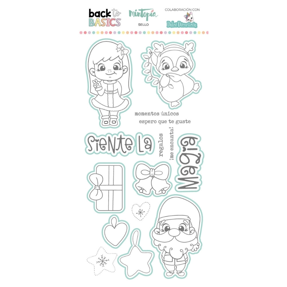 Sello y troquel coordinado Siente la magia by Dulce Decoración Back to Basics de Mintopía