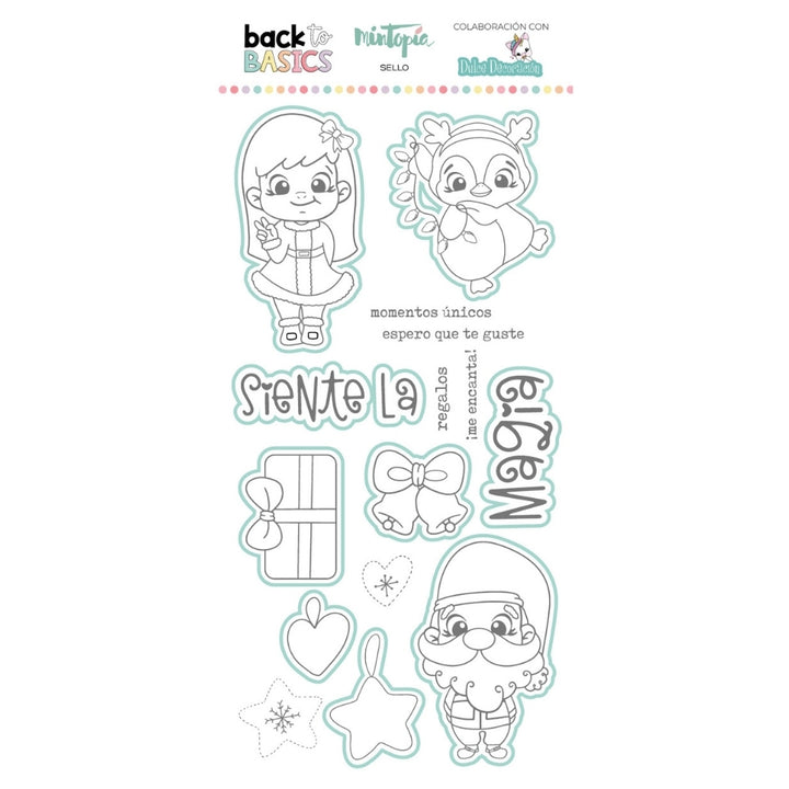 Sello y troquel coordinado Siente la magia by Dulce Decoración Back to Basics de Mintopía