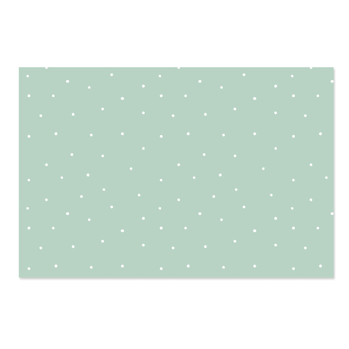 Tela para encuadernar estampada 35x50 cm Topos blancos sobre mint Mintopía