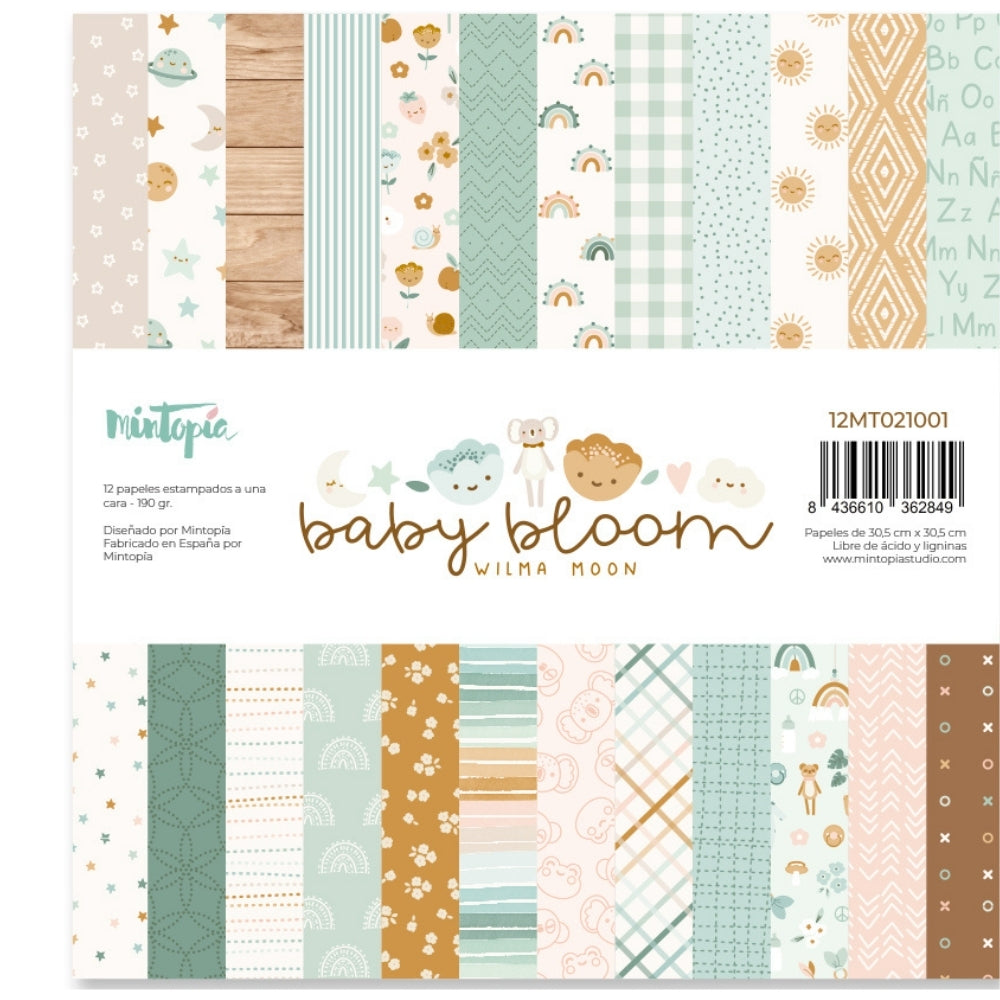 Stack 12"x12" Una cara Baby Bloom de Mintopía