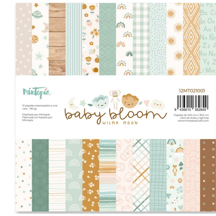 Stack 12"x12" Una cara Baby Bloom de Mintopía