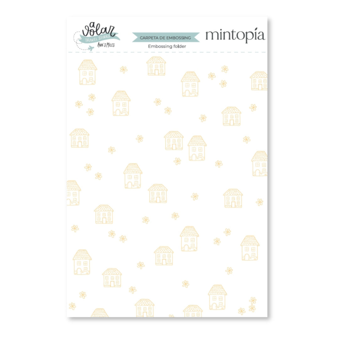 Carpetas de embossing 6"x8" Casitas A volar - Travel Stories Mintopía