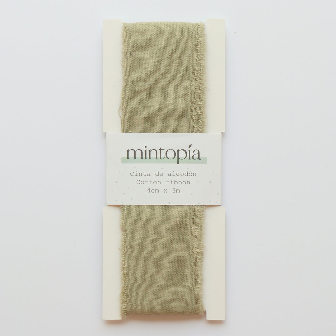 Cinta de algodón Mintopía 4 cm x 3 m Grey green