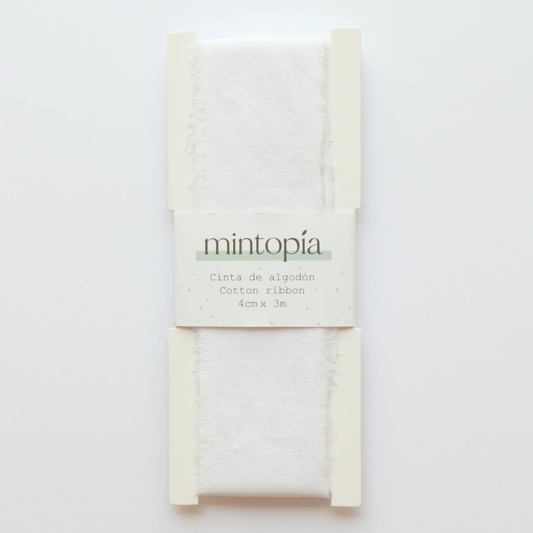 Cinta de algodón Mintopía 4 cm x 3 m White