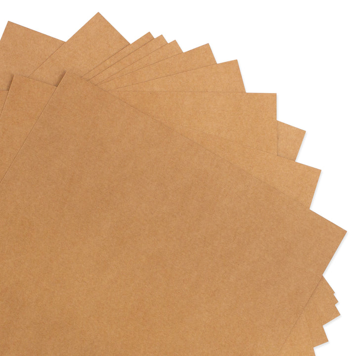 Pack 10 cartulinas Kraft Liner Natural 300 gr 12x12"