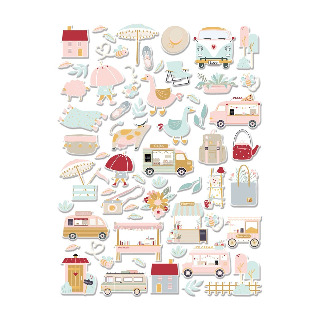 Pegatinas puffy Ilustraciones Viviendo Outdoors de Mintopía