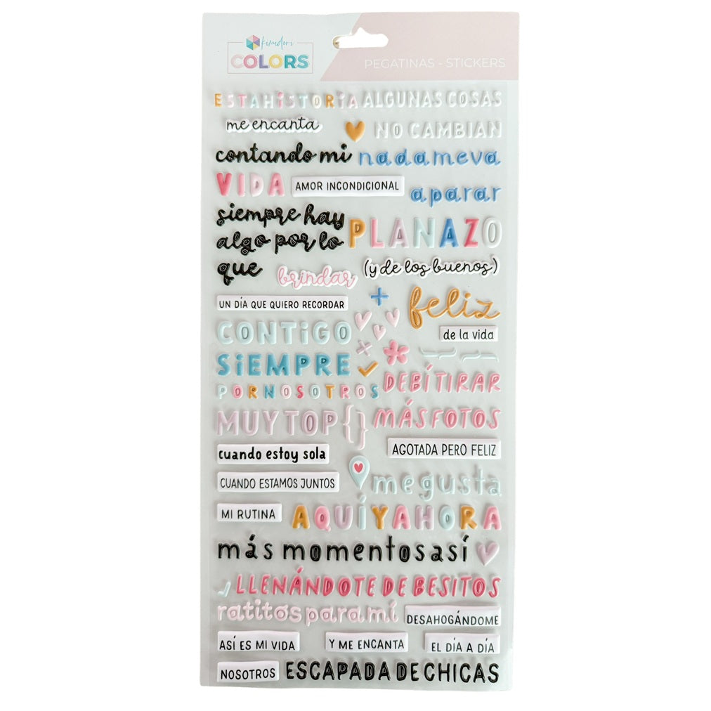 Pegatinas puffy palabras grandes SYL Marzo y Abril