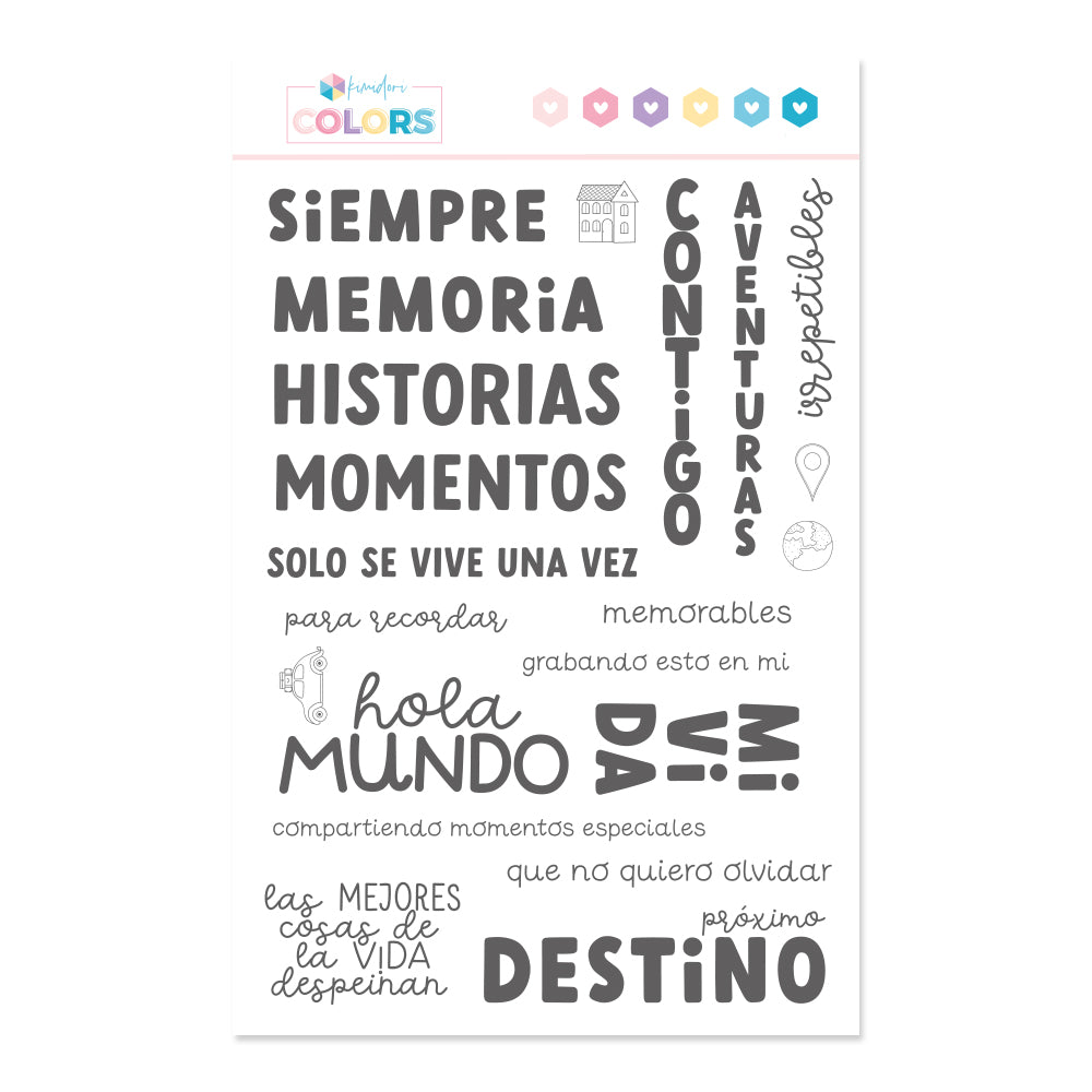 Sello 6"x8" Kimidori Colors Frases para tarjetas de 4"x6"