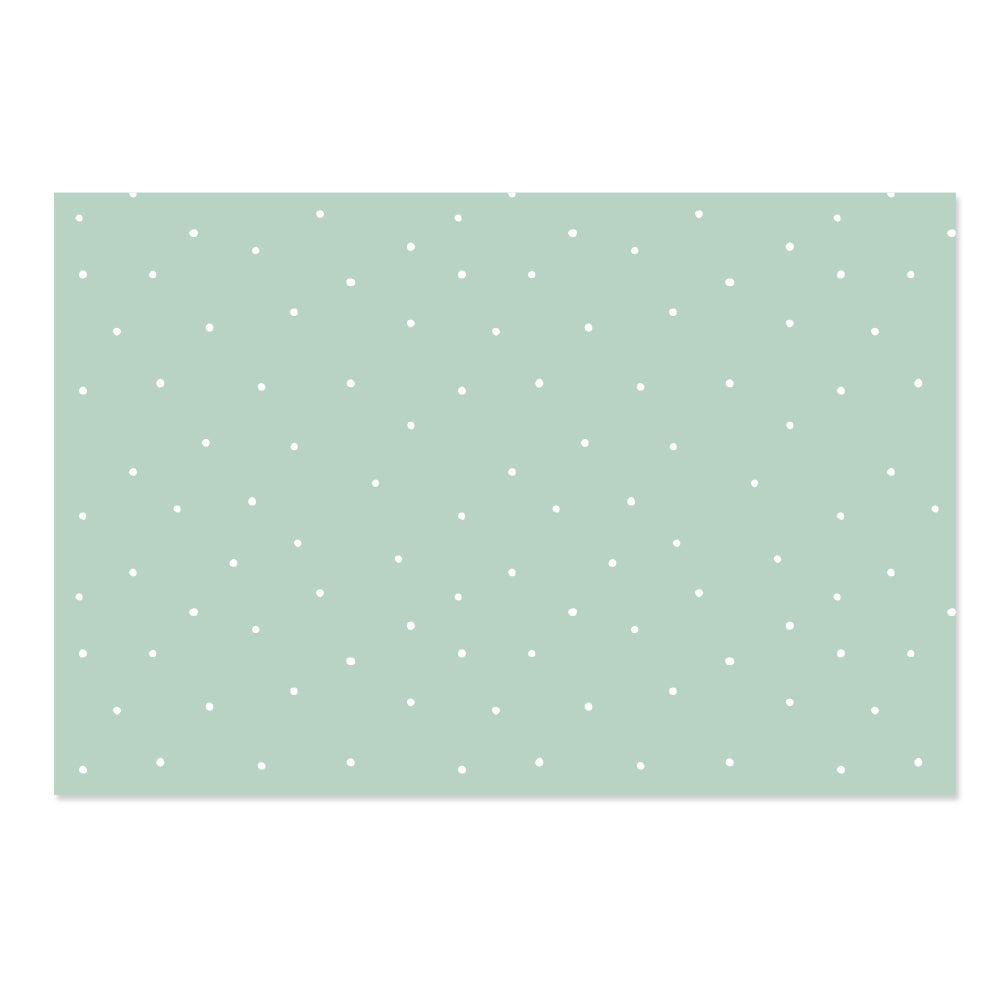 Tela para encuadernar estampada 35x50 cm Topos blancos sobre mint Mintopía