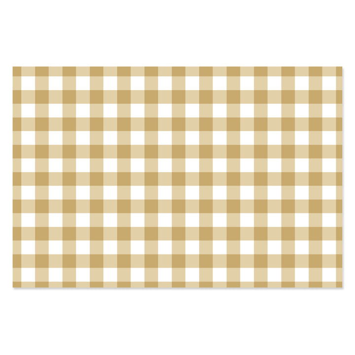 Tela para encuadernar estampada 35x50 cm Vichy ocre Mintopía