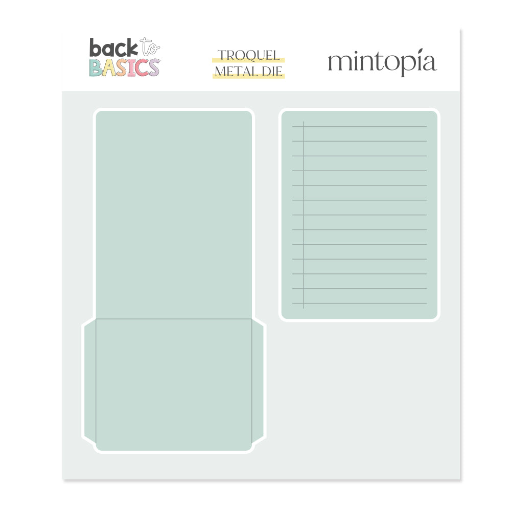 Troquel Back to Basics Tag esquinas redondeadas con bolsillo 3x4